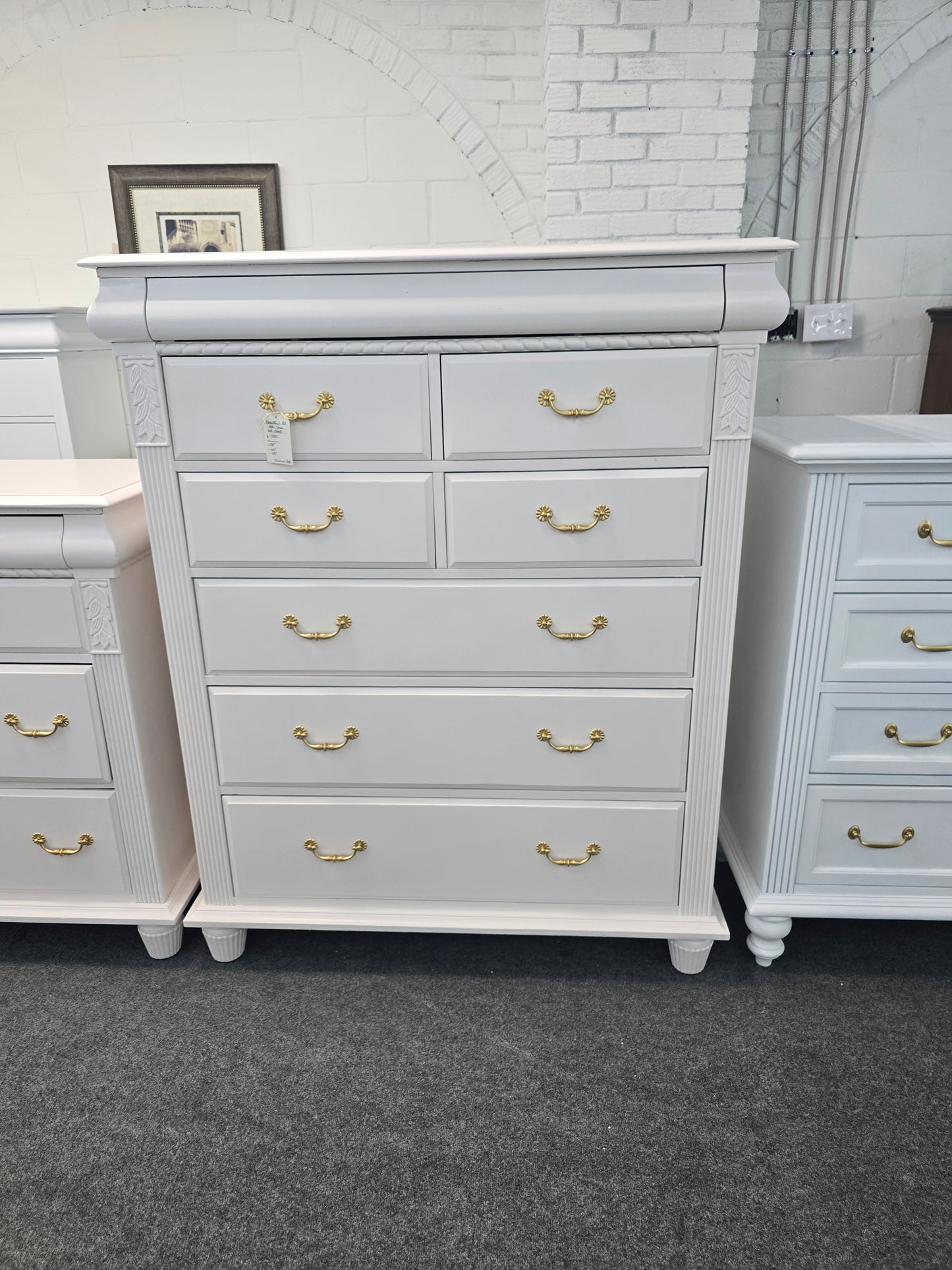 Beautiful pale pink 8 drawers tall chest