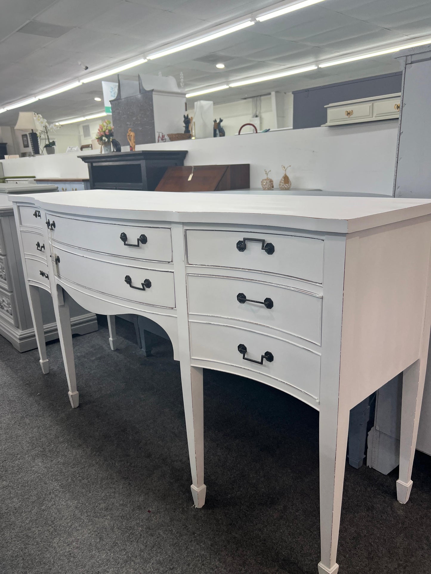 Solid wood white Distressed buffett