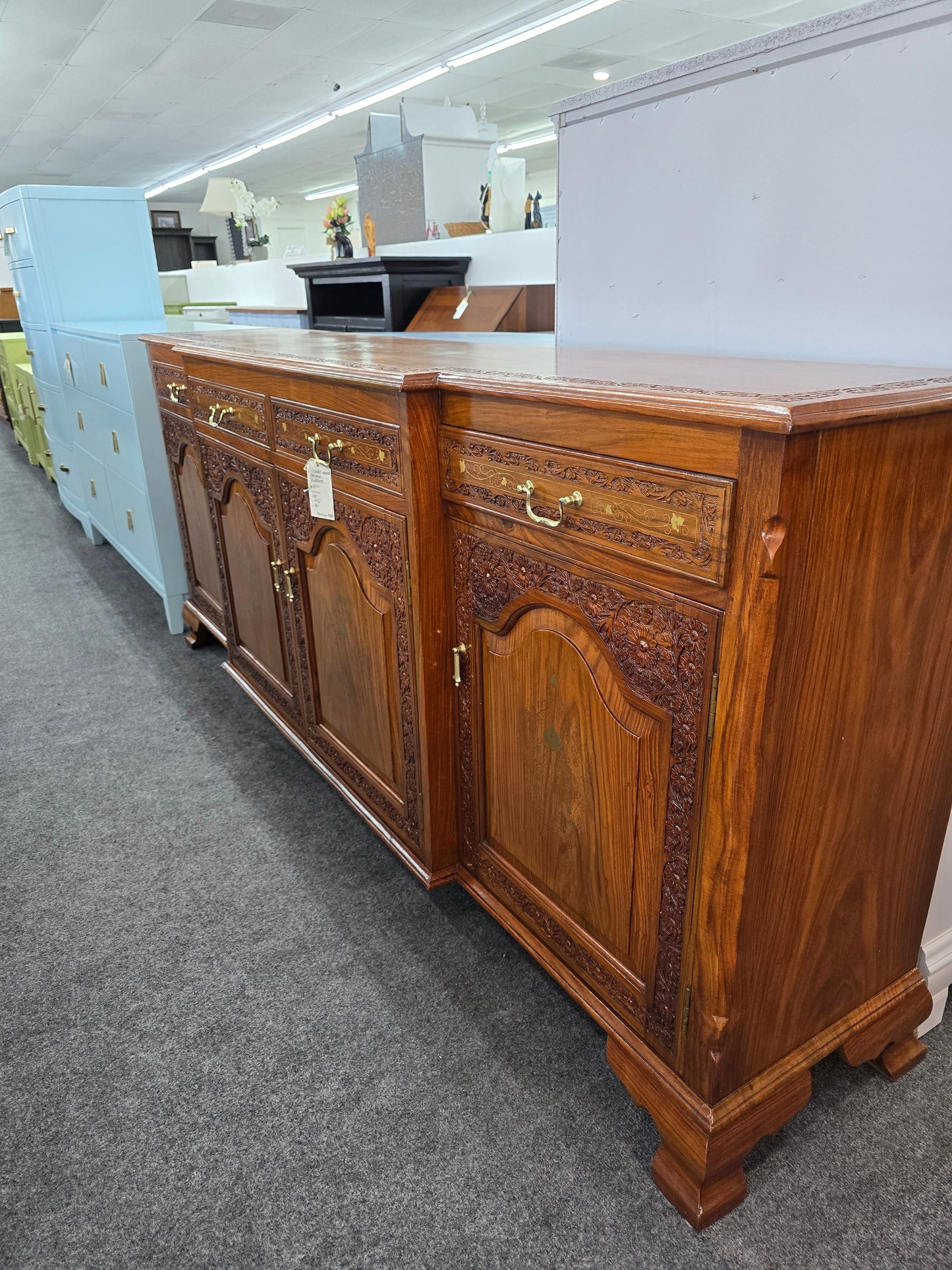 Solid wood gorgeous carved buffett