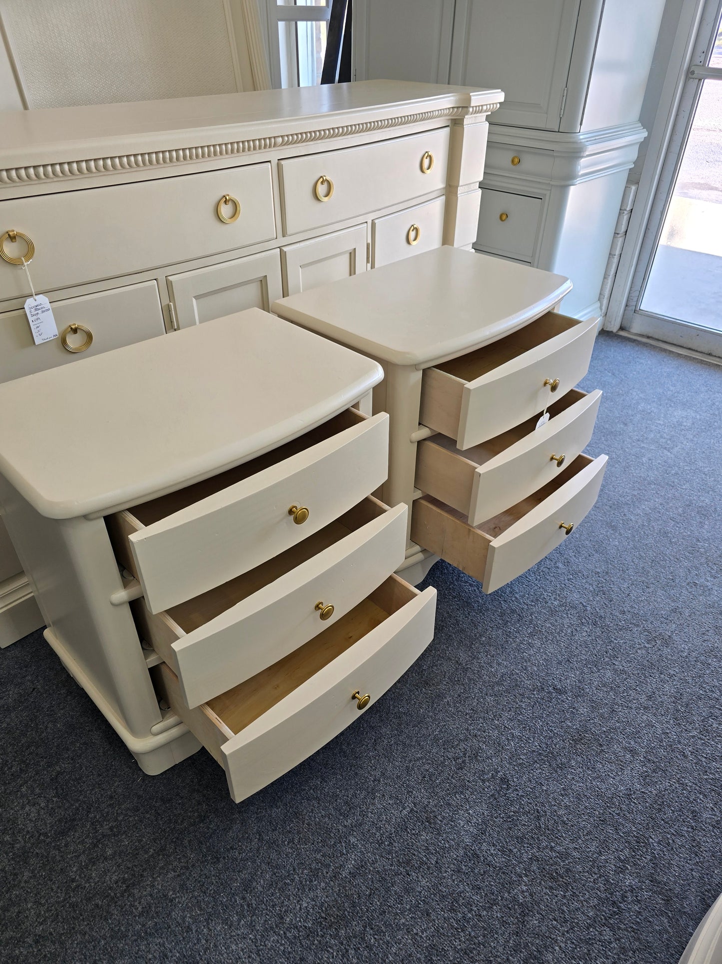 Young America beige pair of nightstands