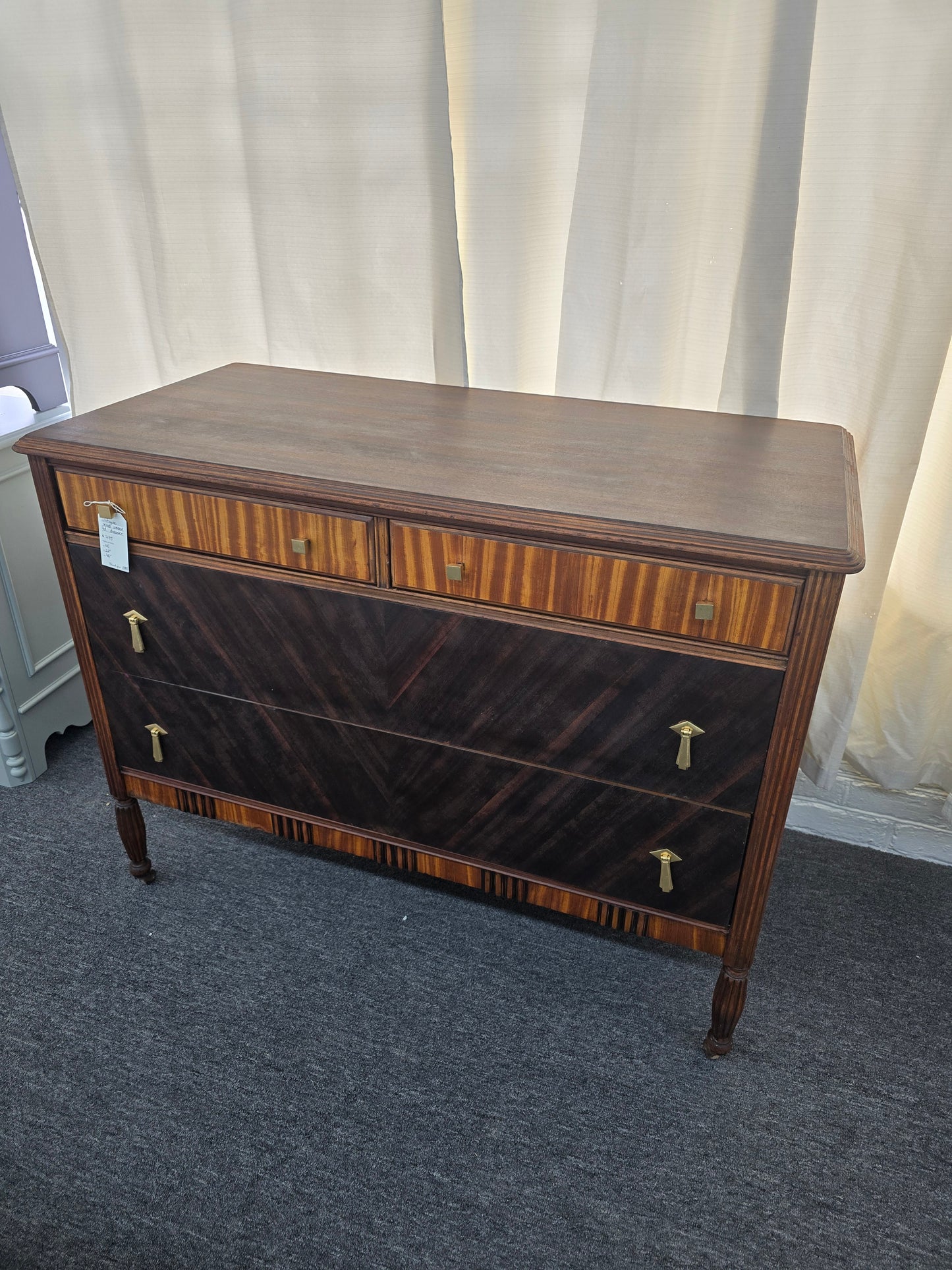Antique solid wood 4 drawers dresser