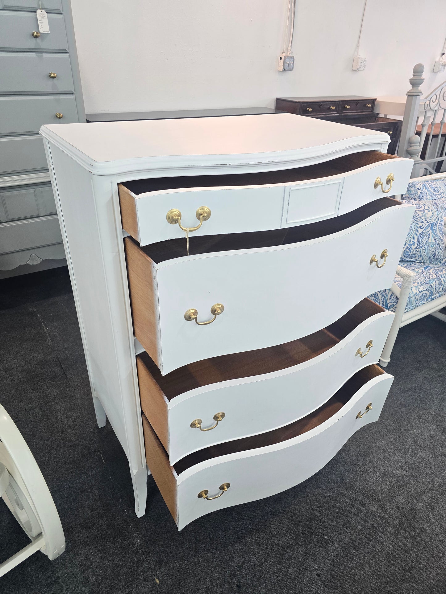 Solid wood white Distressed chest