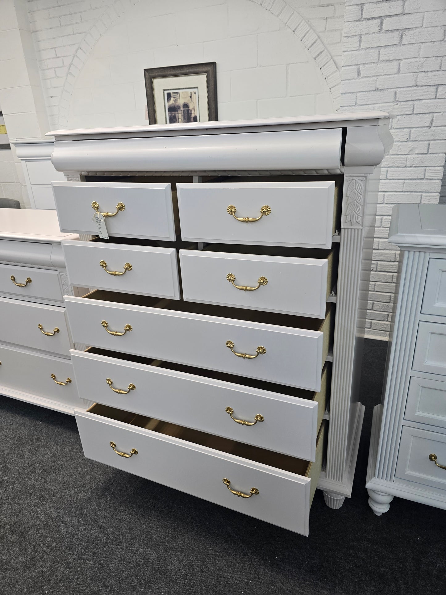 Beautiful pale pink 8 drawers tall chest