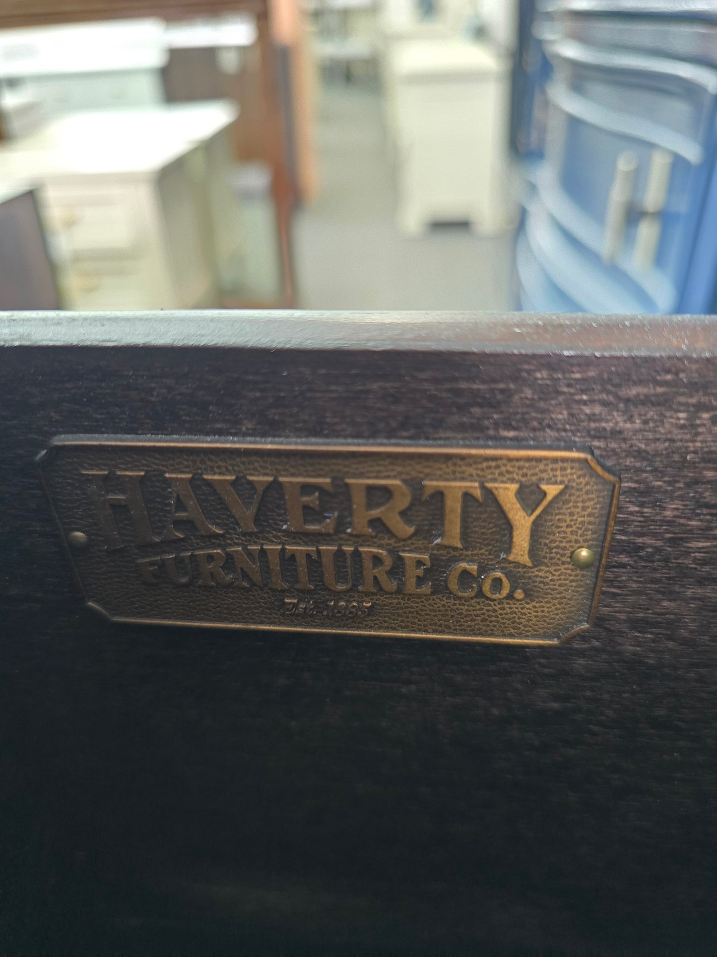 Haverty blue Lacquered curved dresser