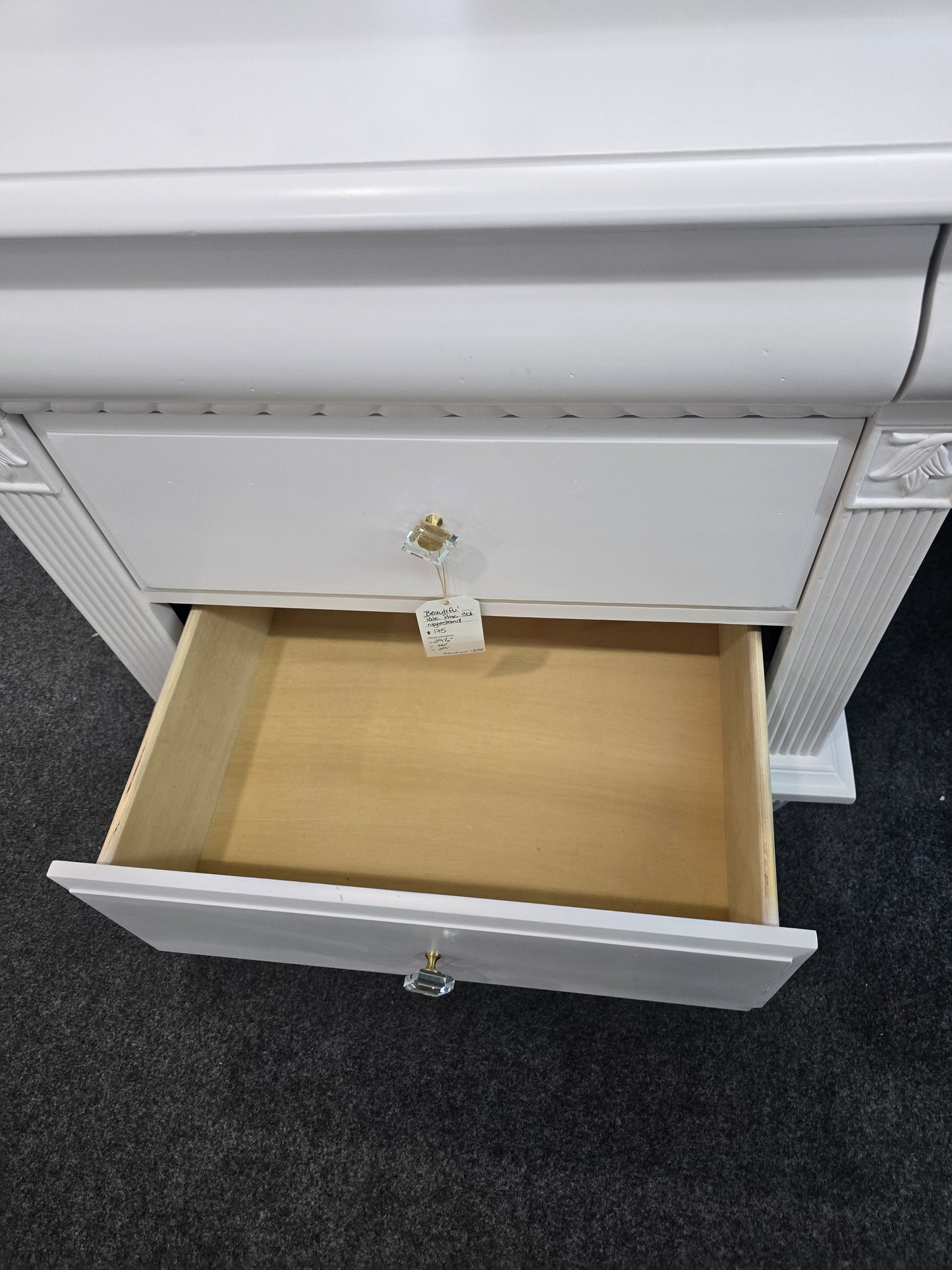 Cute 3 drawers pale pink nightstand