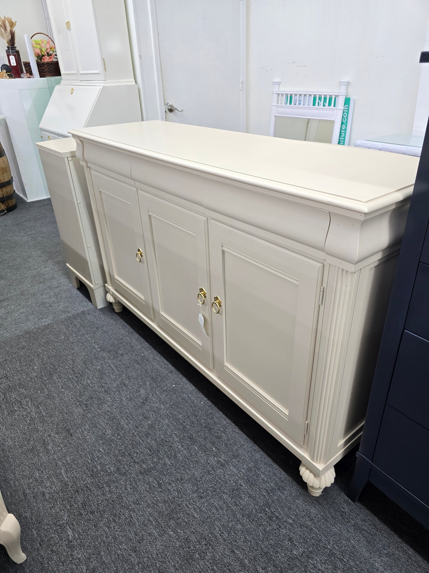Ethan allen solid wood beige cabinet