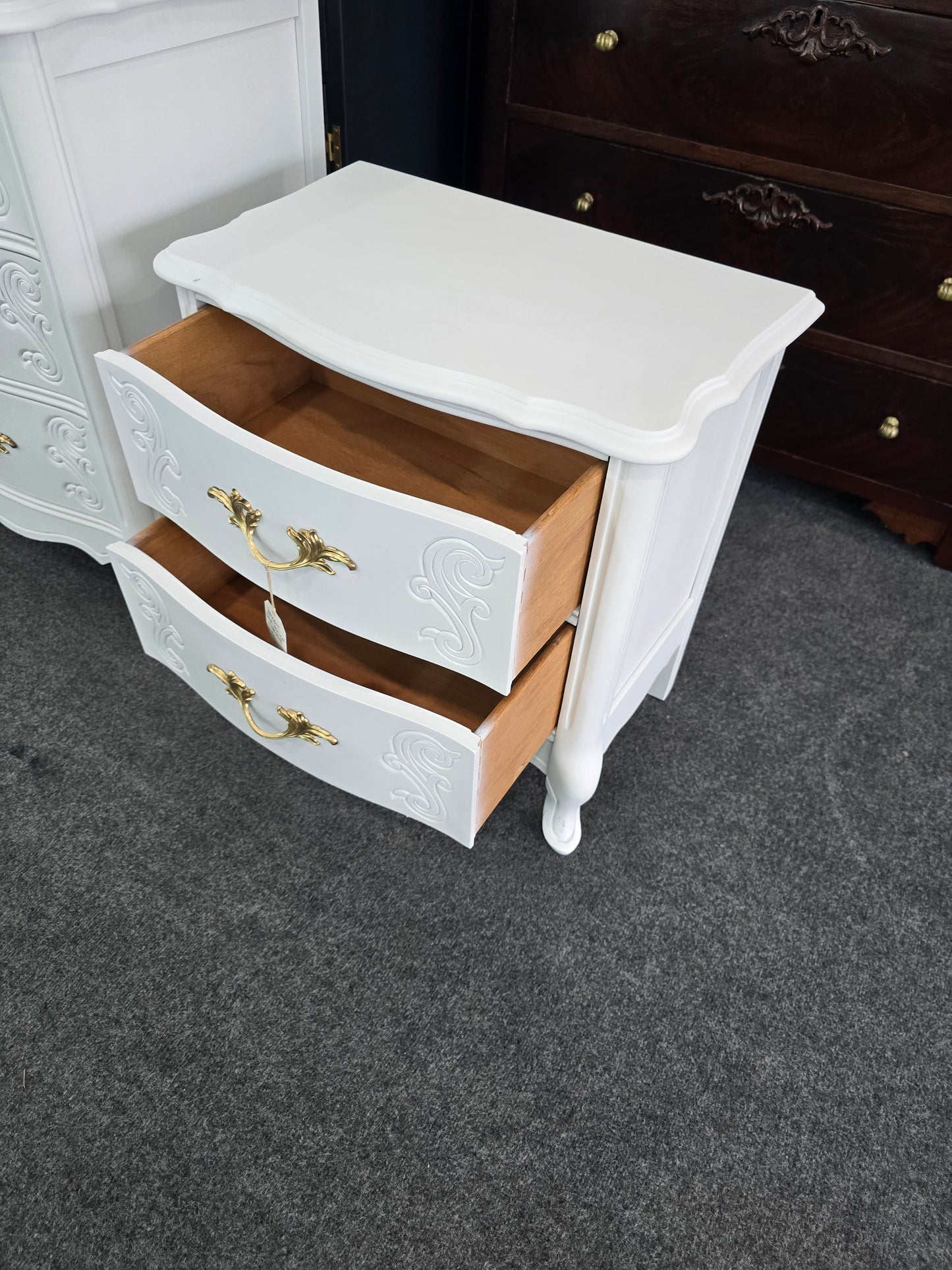 Bassett french provincial white nightstand