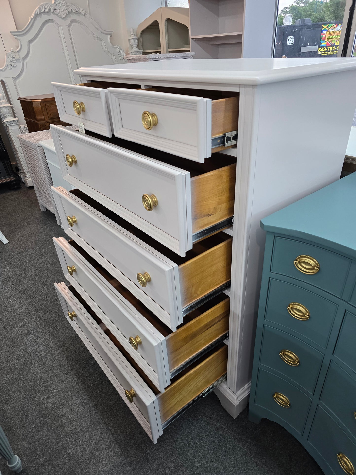 Pulaski pale pink chest of drawers