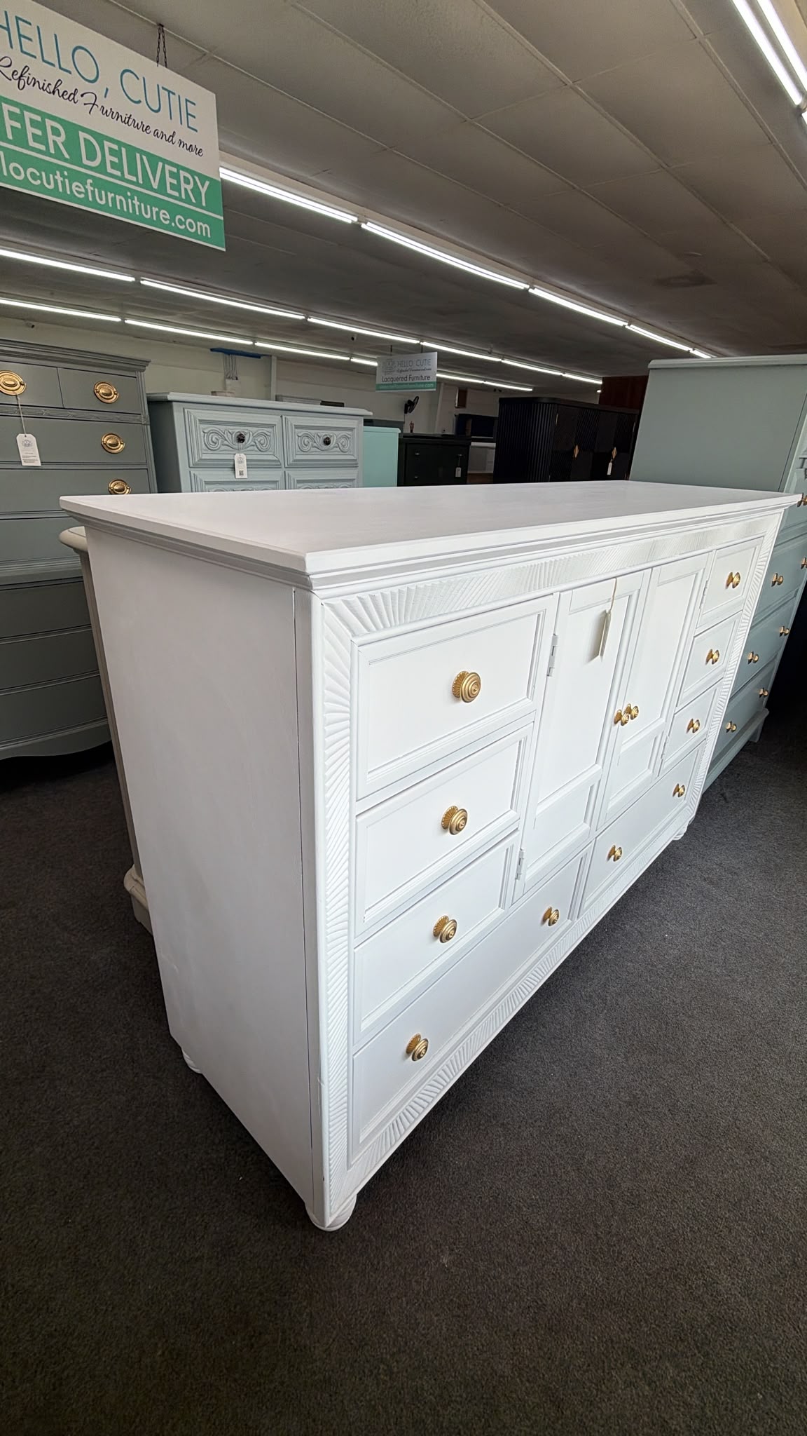 Cindy Crawford white lacquered dresser