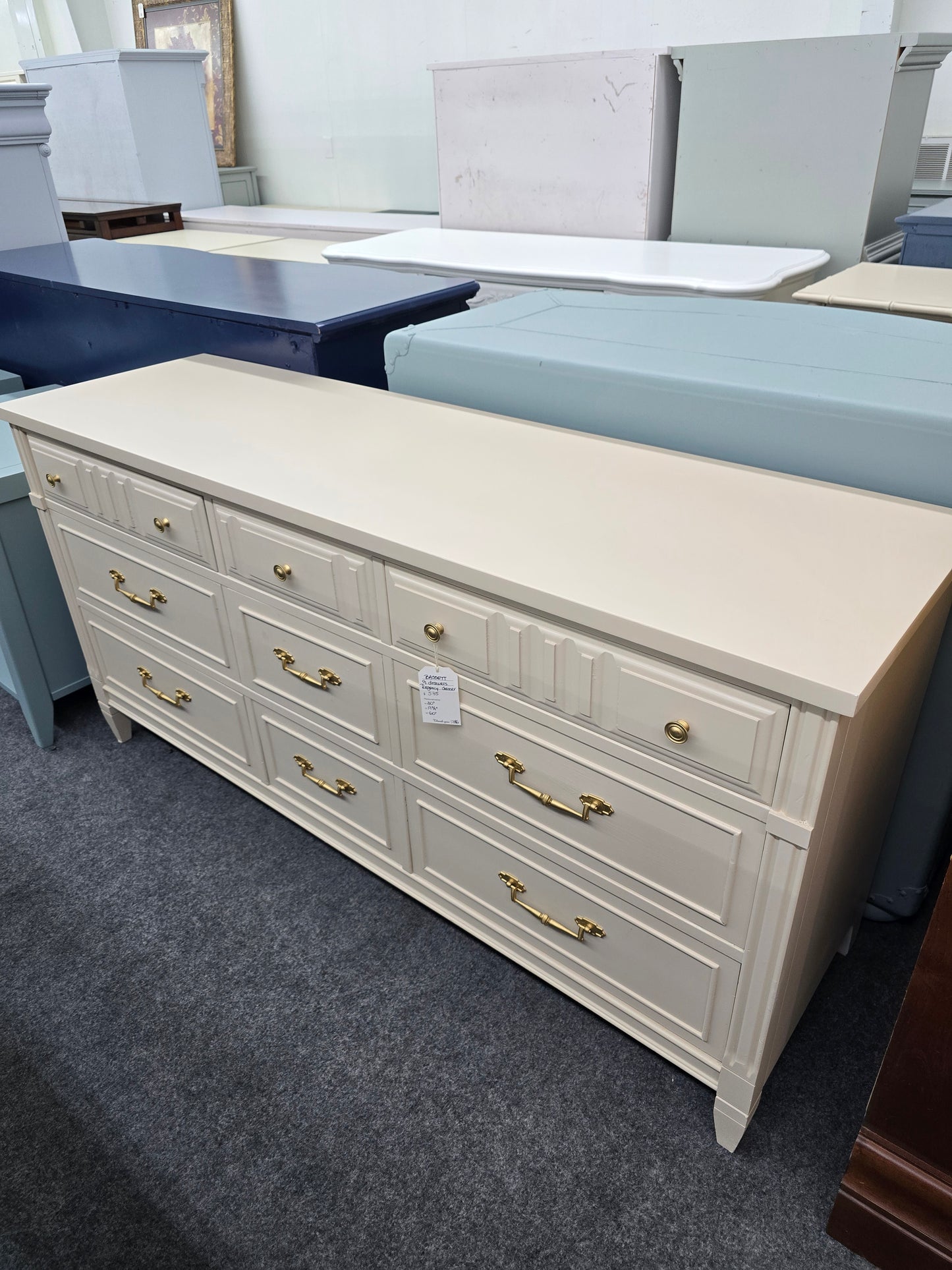 Solid wood Bassett beige Regency dresser