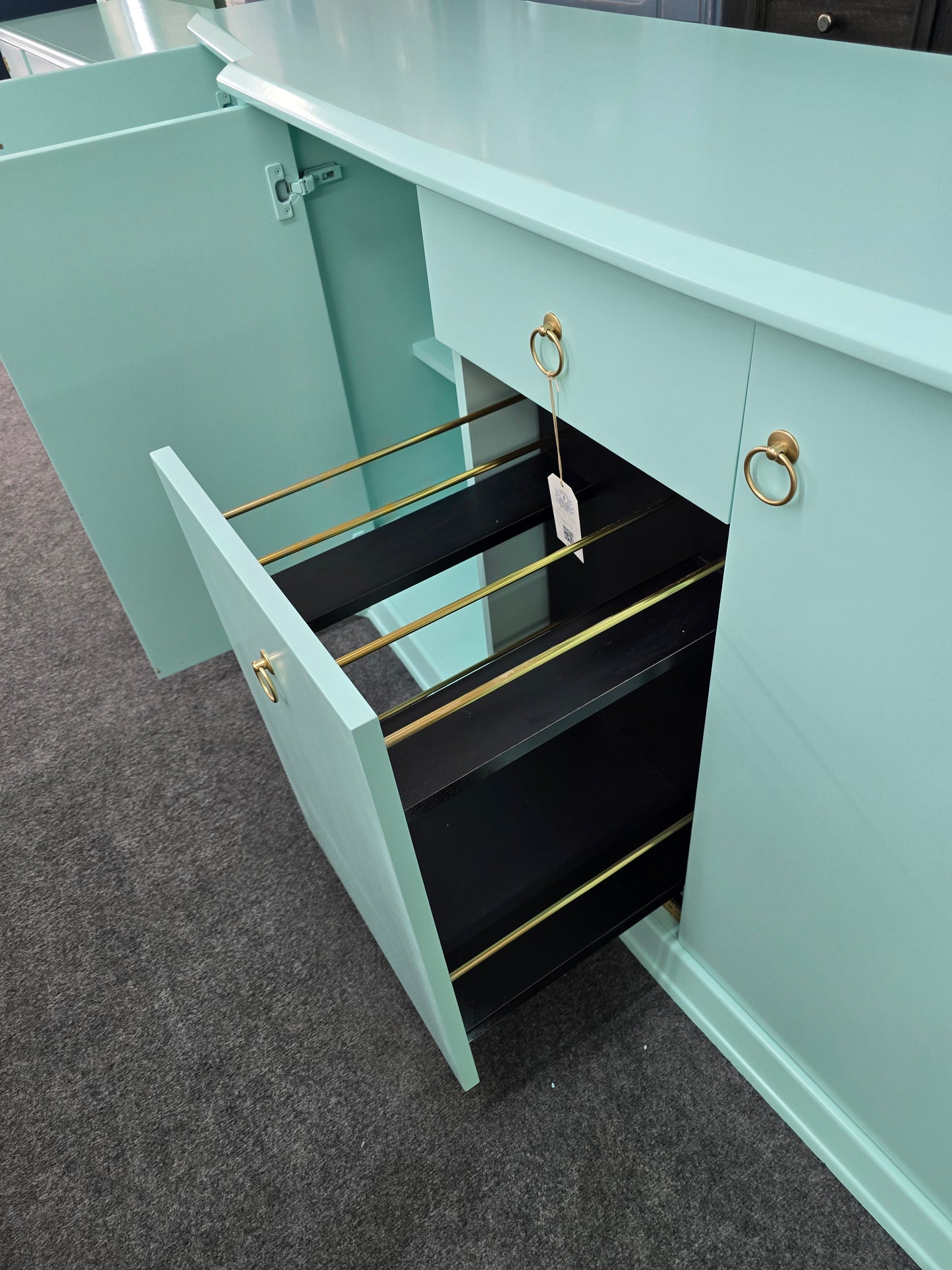 Gorgeous lacquered green cabinet