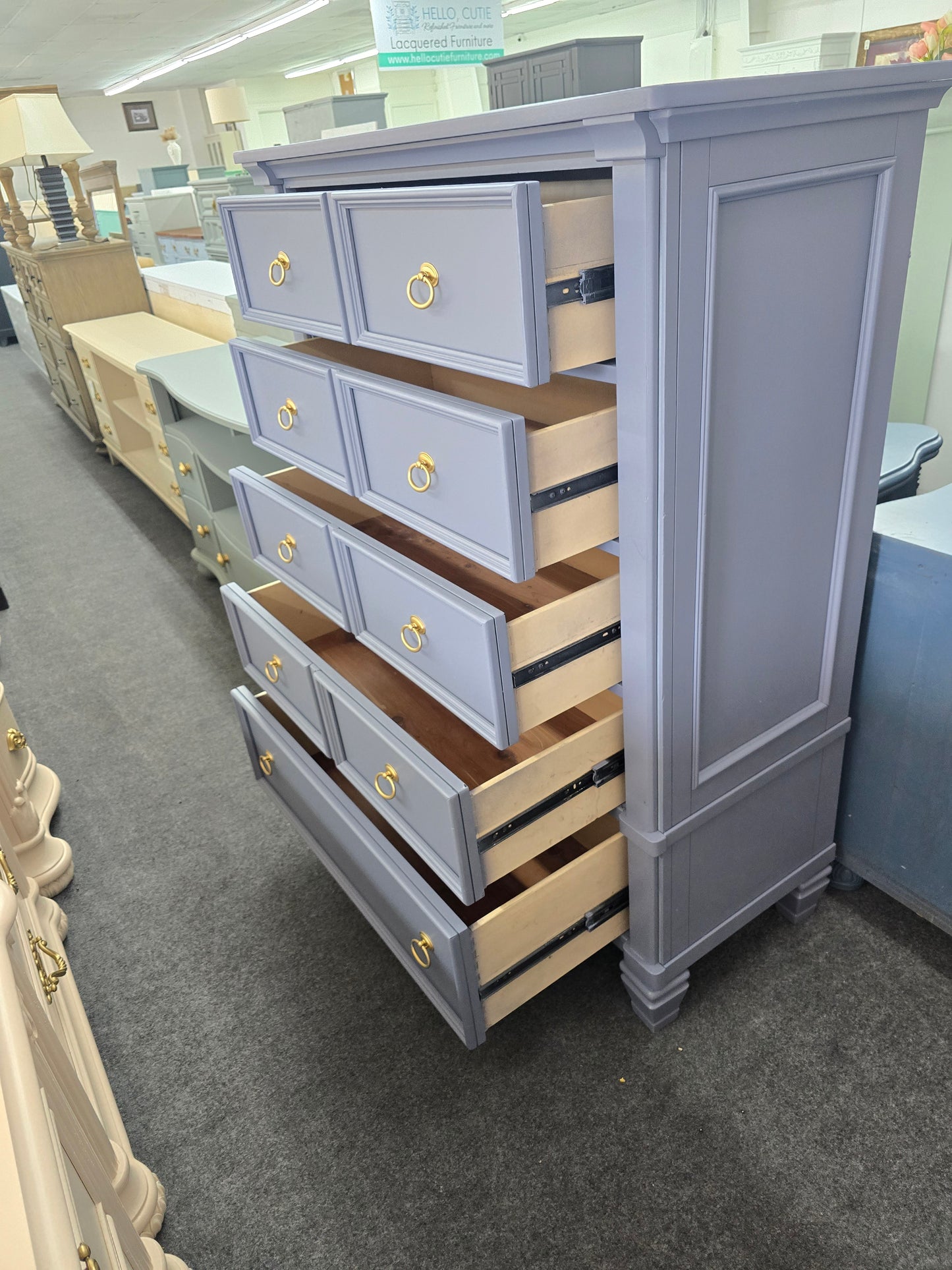 Blue gray tall chest