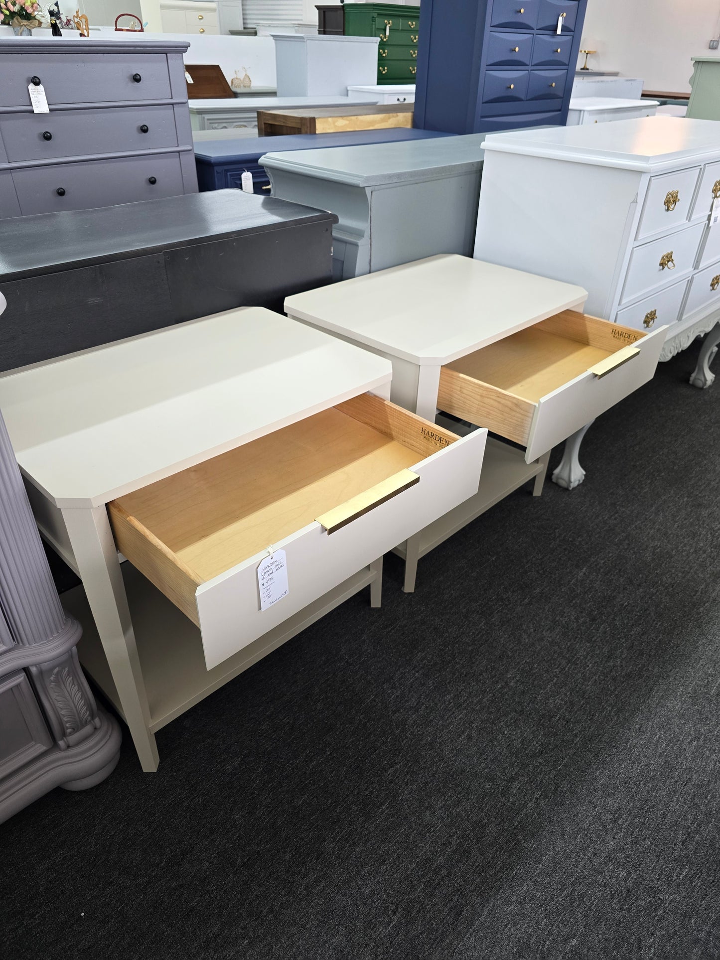 Harden creamy pair of end tables
