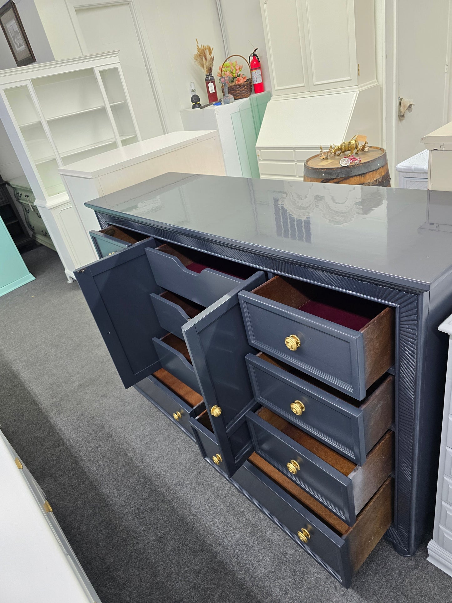 Cindy Crawford dark blue Lacquered dresser