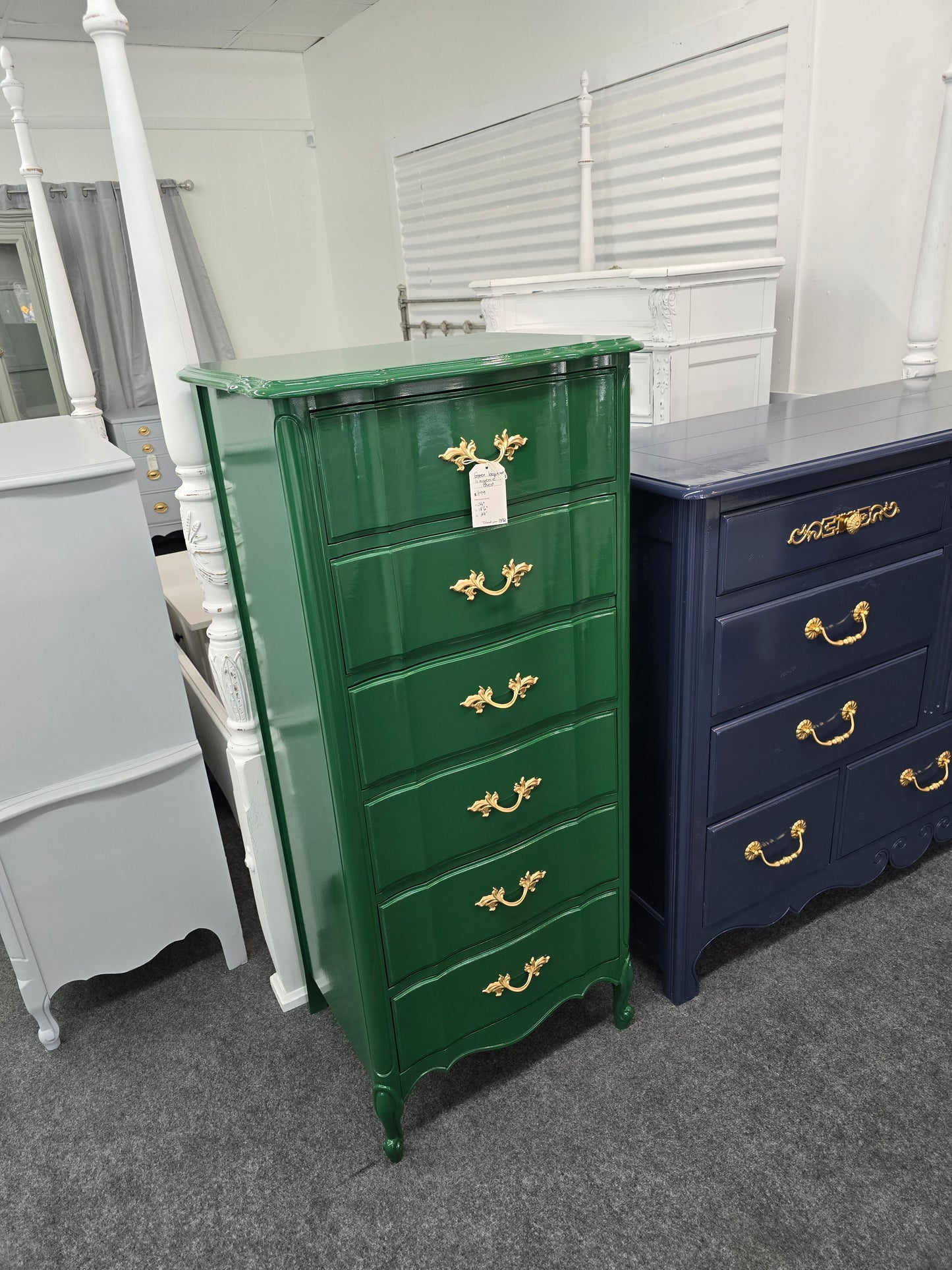 Dixie green lacquered lingerie chest