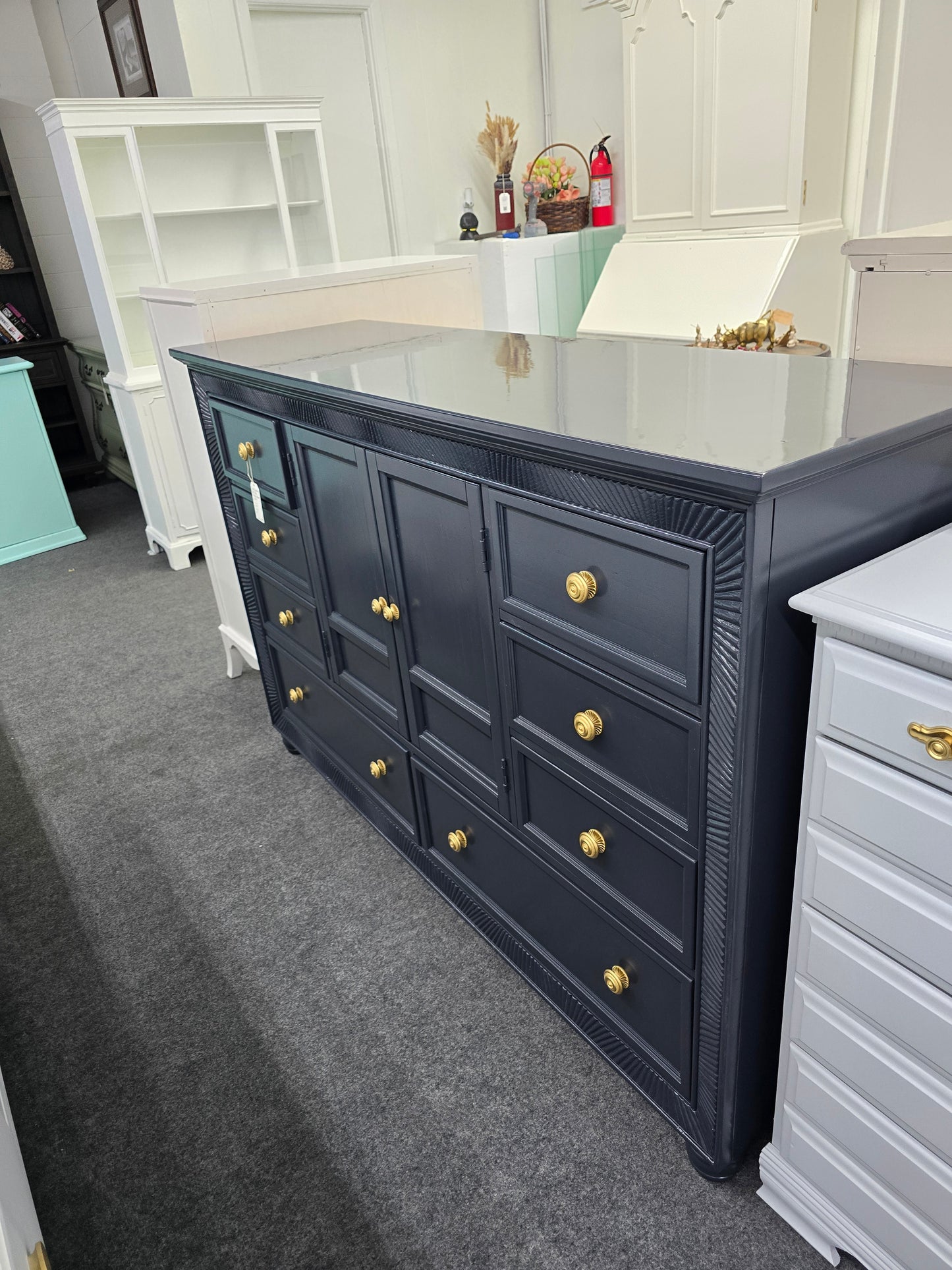 Cindy Crawford dark blue Lacquered dresser