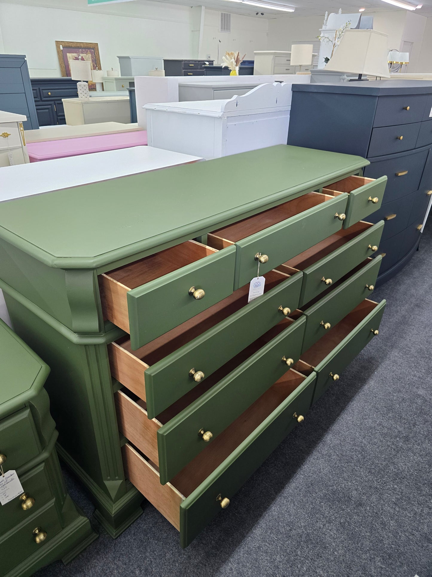 Secret Garden 9 drawers green dresser