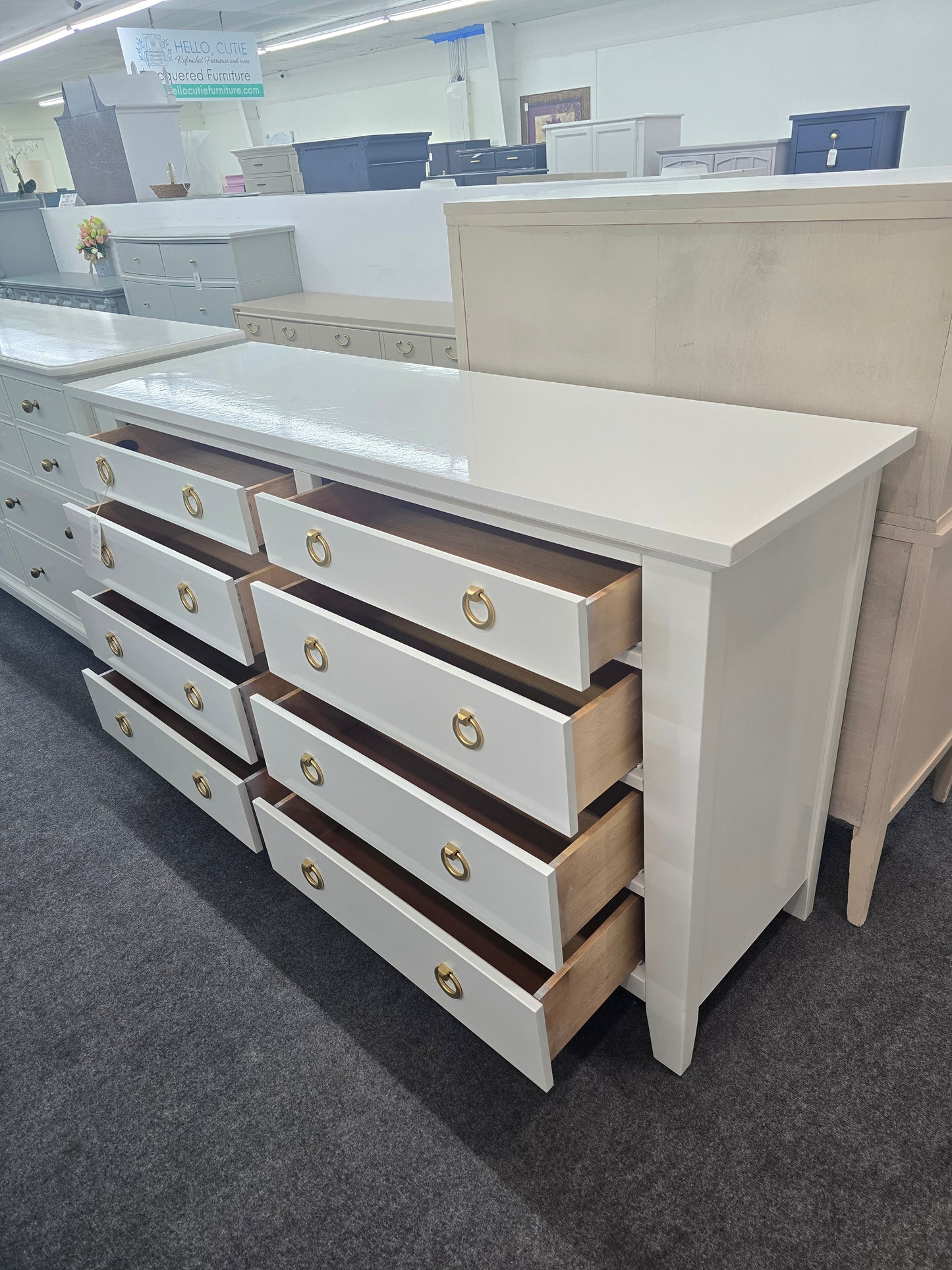 Kathy Ireland alabaster lacquered dresser