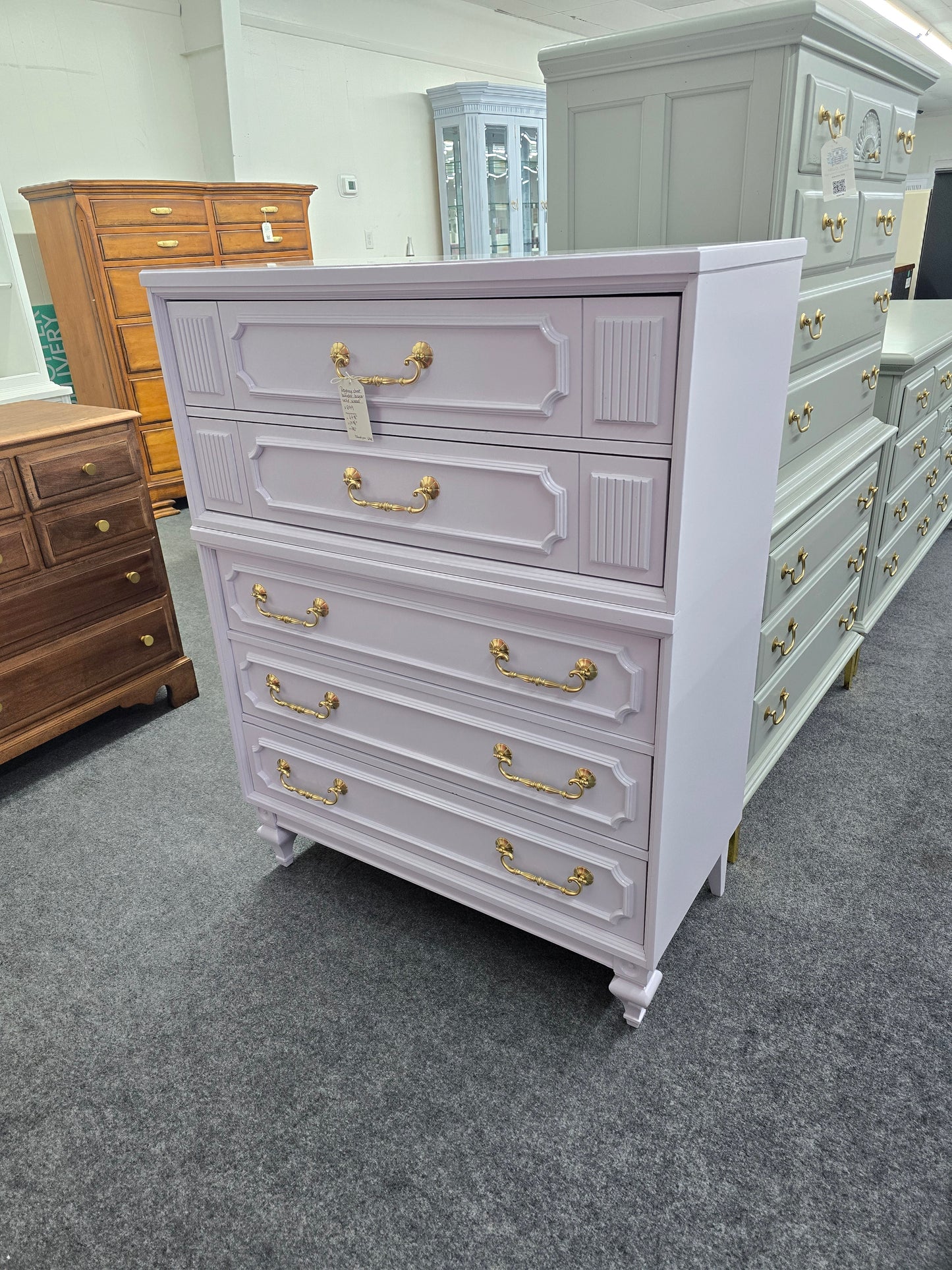 Regency lavender lacquer chest