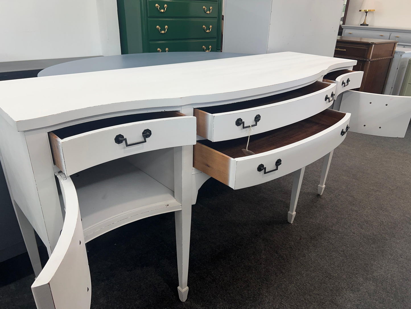 Solid wood white Distressed buffett