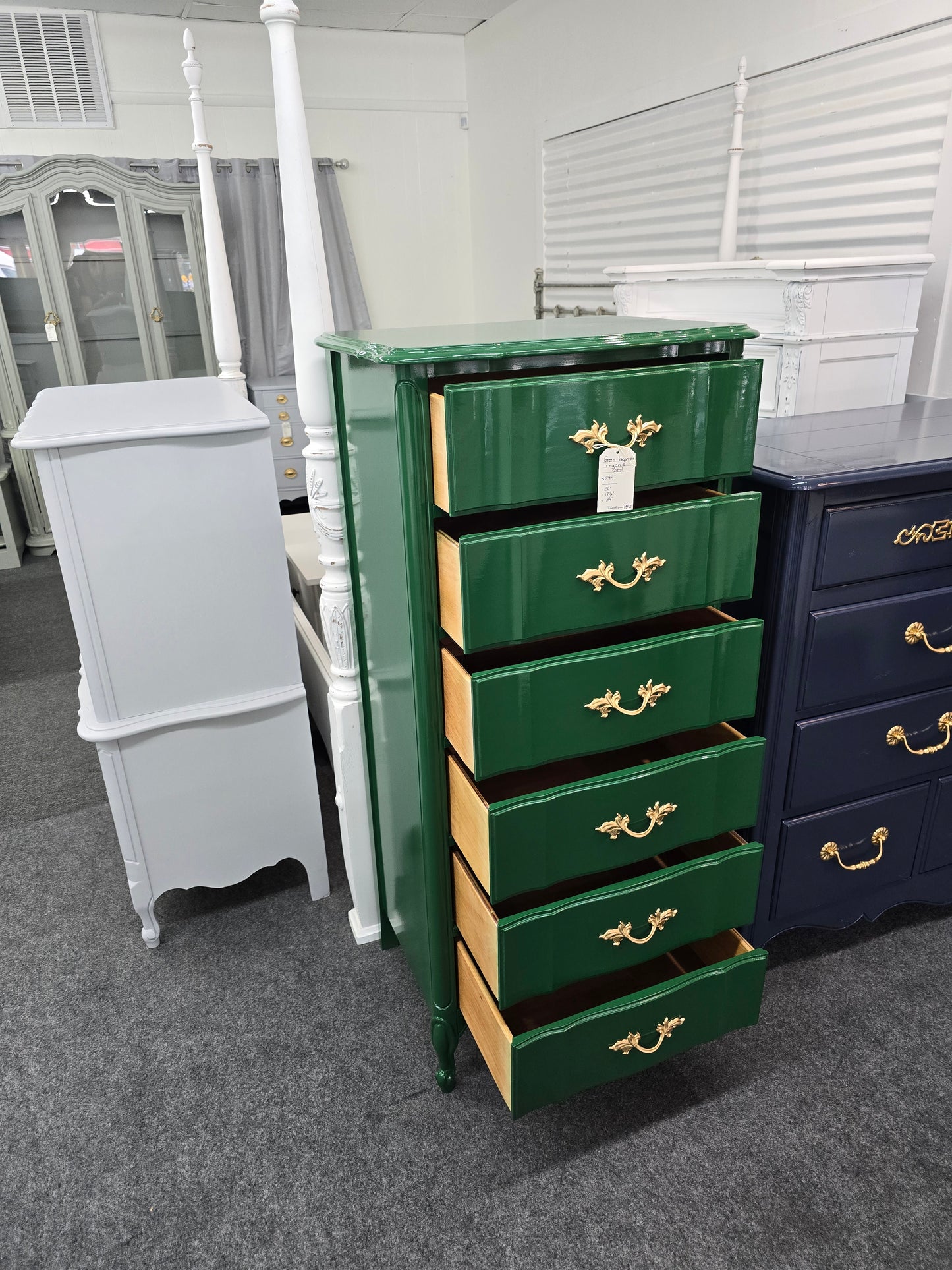Dixie green lacquered lingerie chest