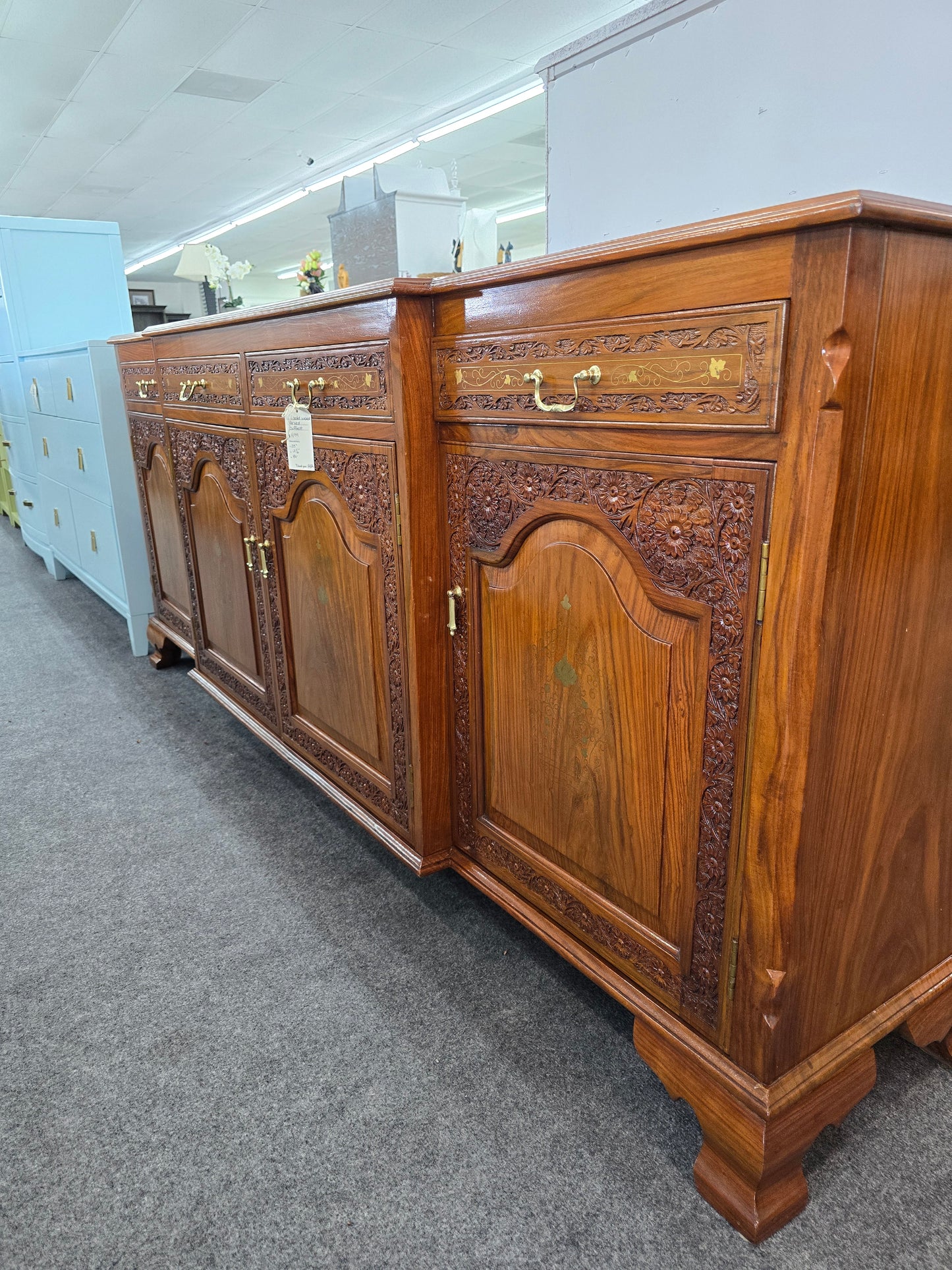 Solid wood gorgeous carved buffett