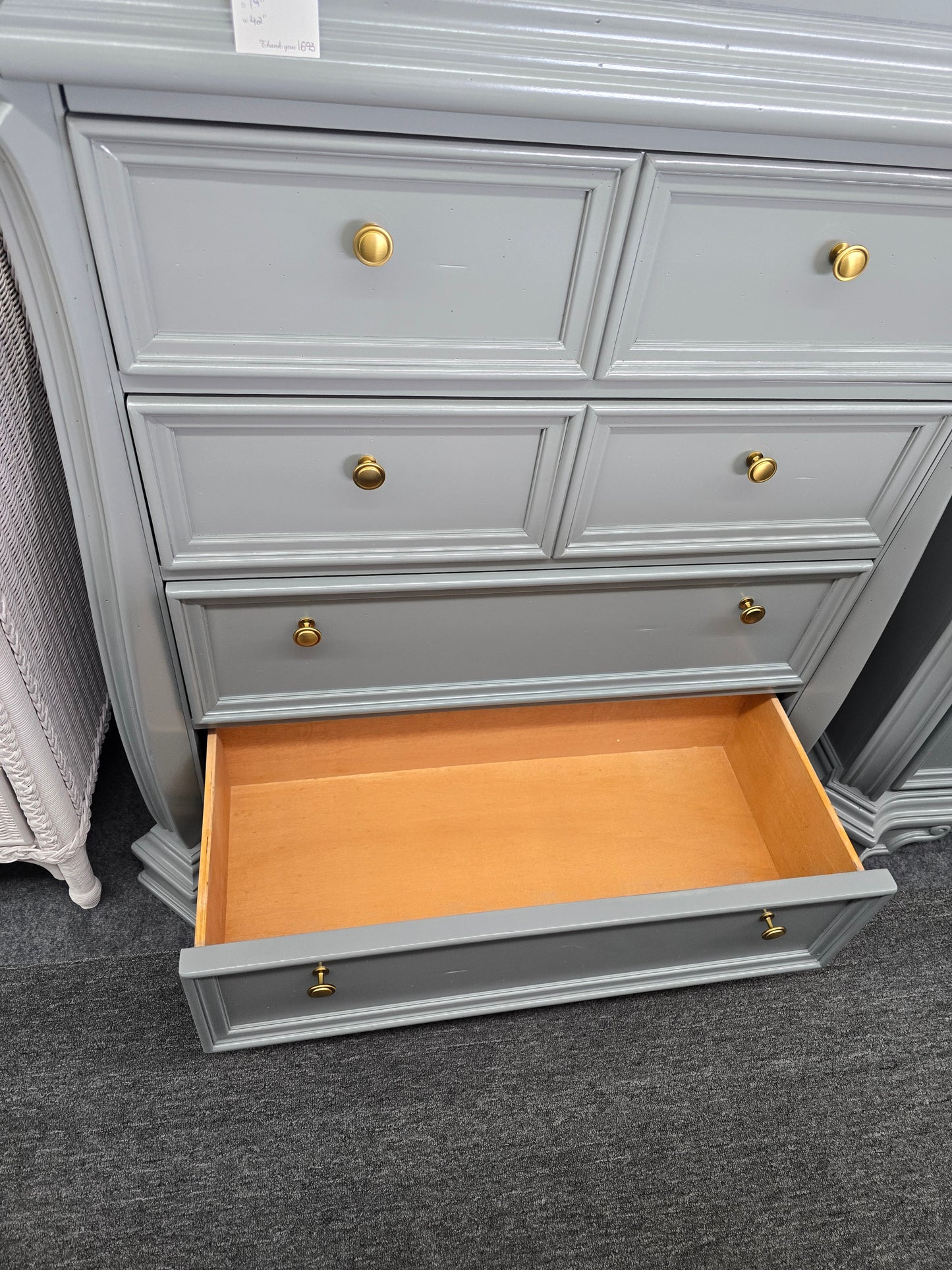 Liberty green gray lacquered chest