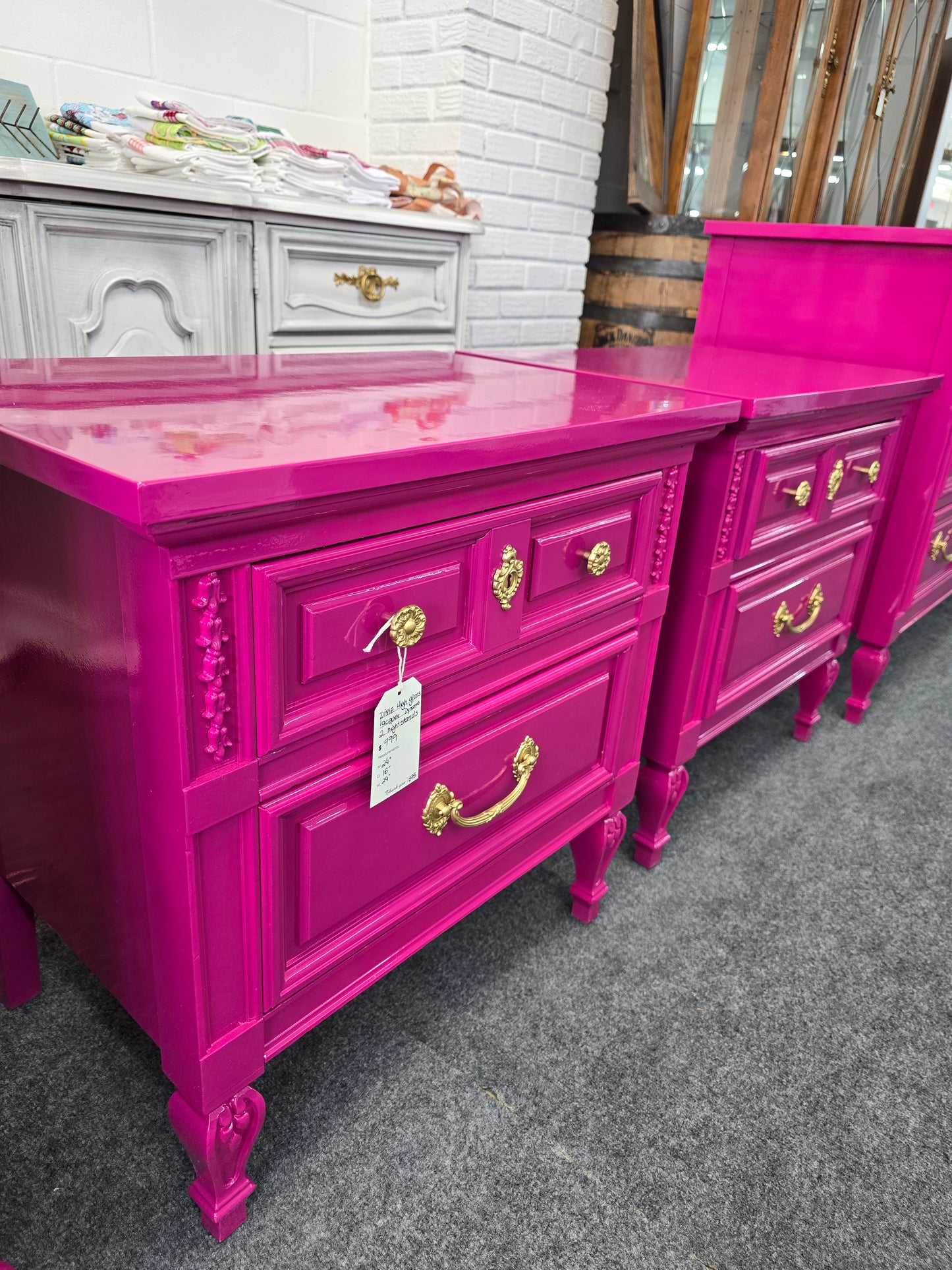 Dixie Regency pair of nightstands lacquered