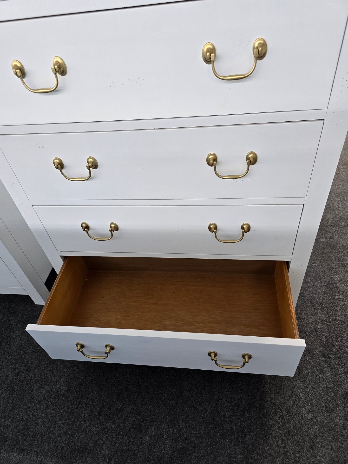 Solid wood white tall chest