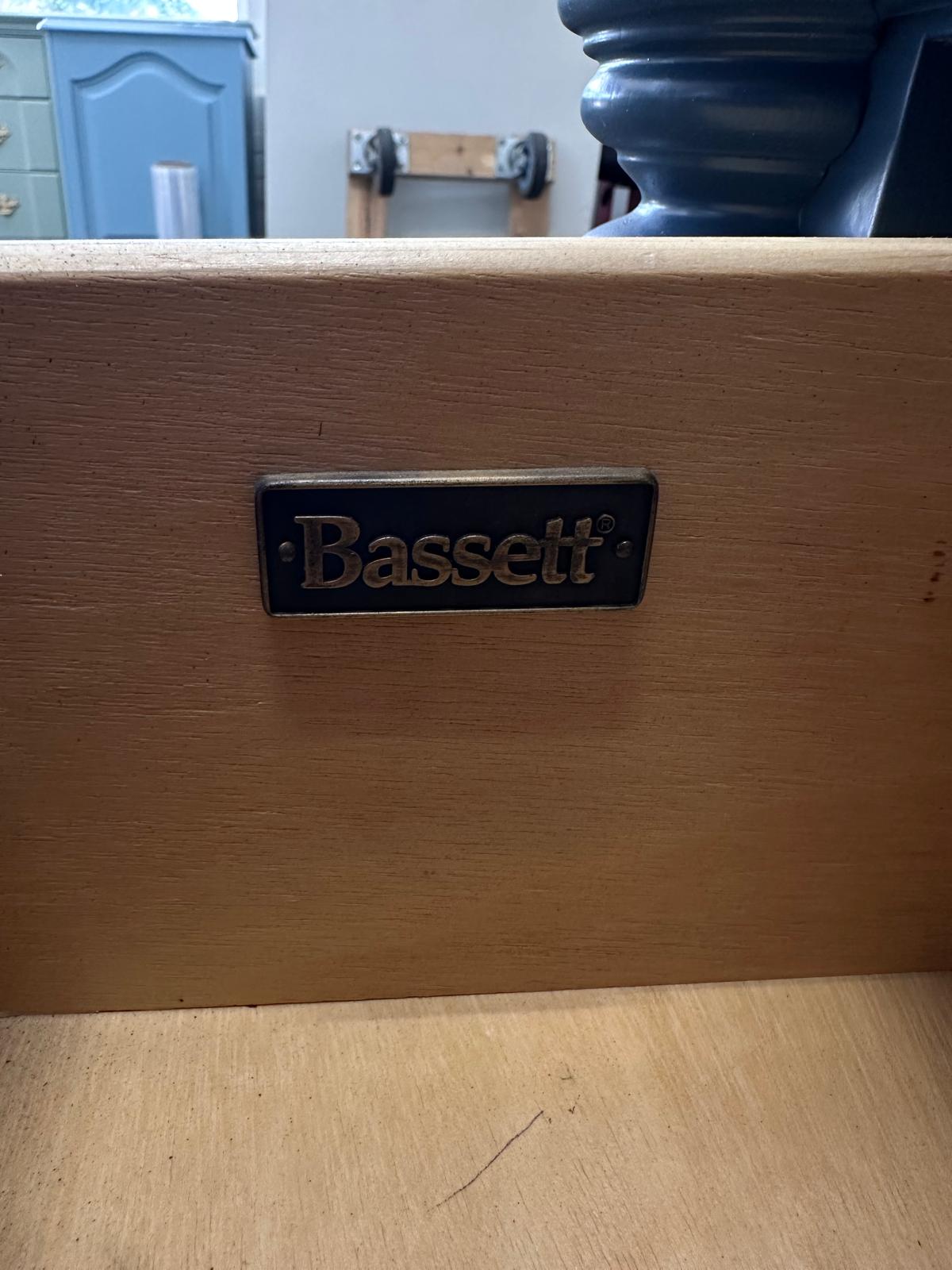 Bassett solid wood dark blue dresser