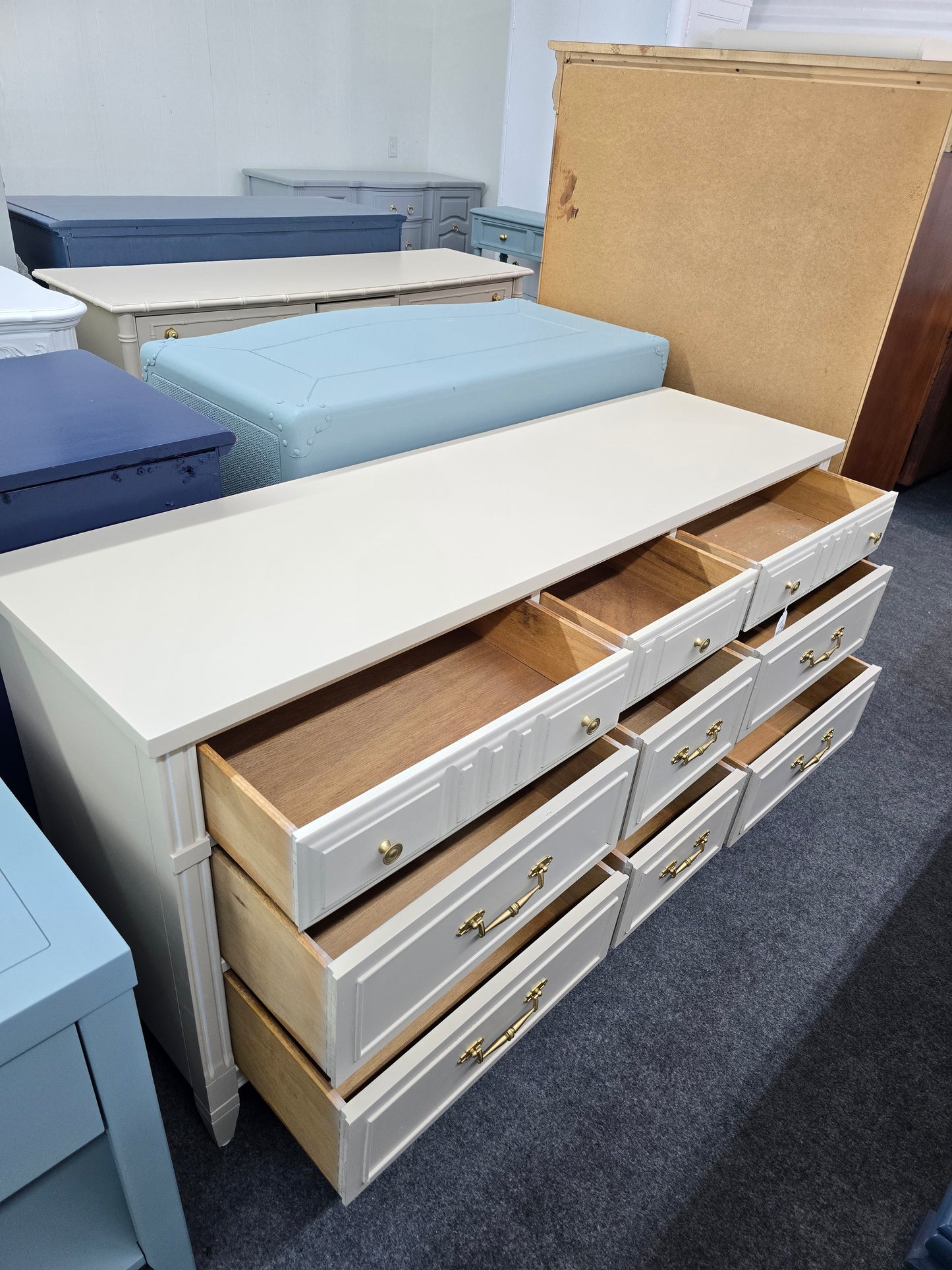 Solid wood Bassett beige Regency dresser