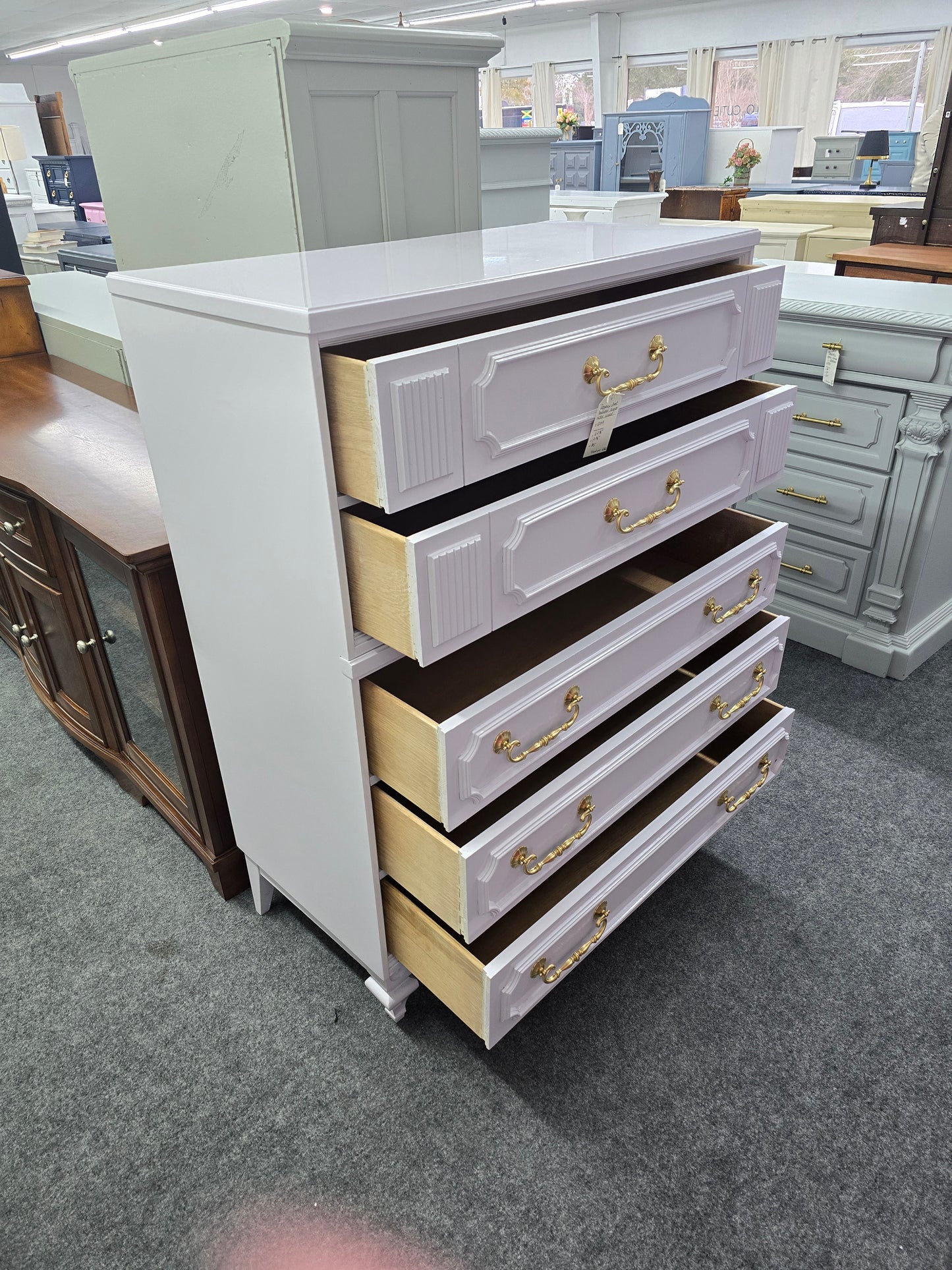 Regency lavender lacquer chest