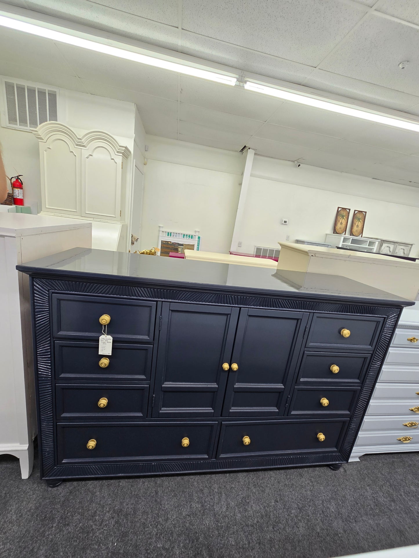 Cindy Crawford dark blue Lacquered dresser