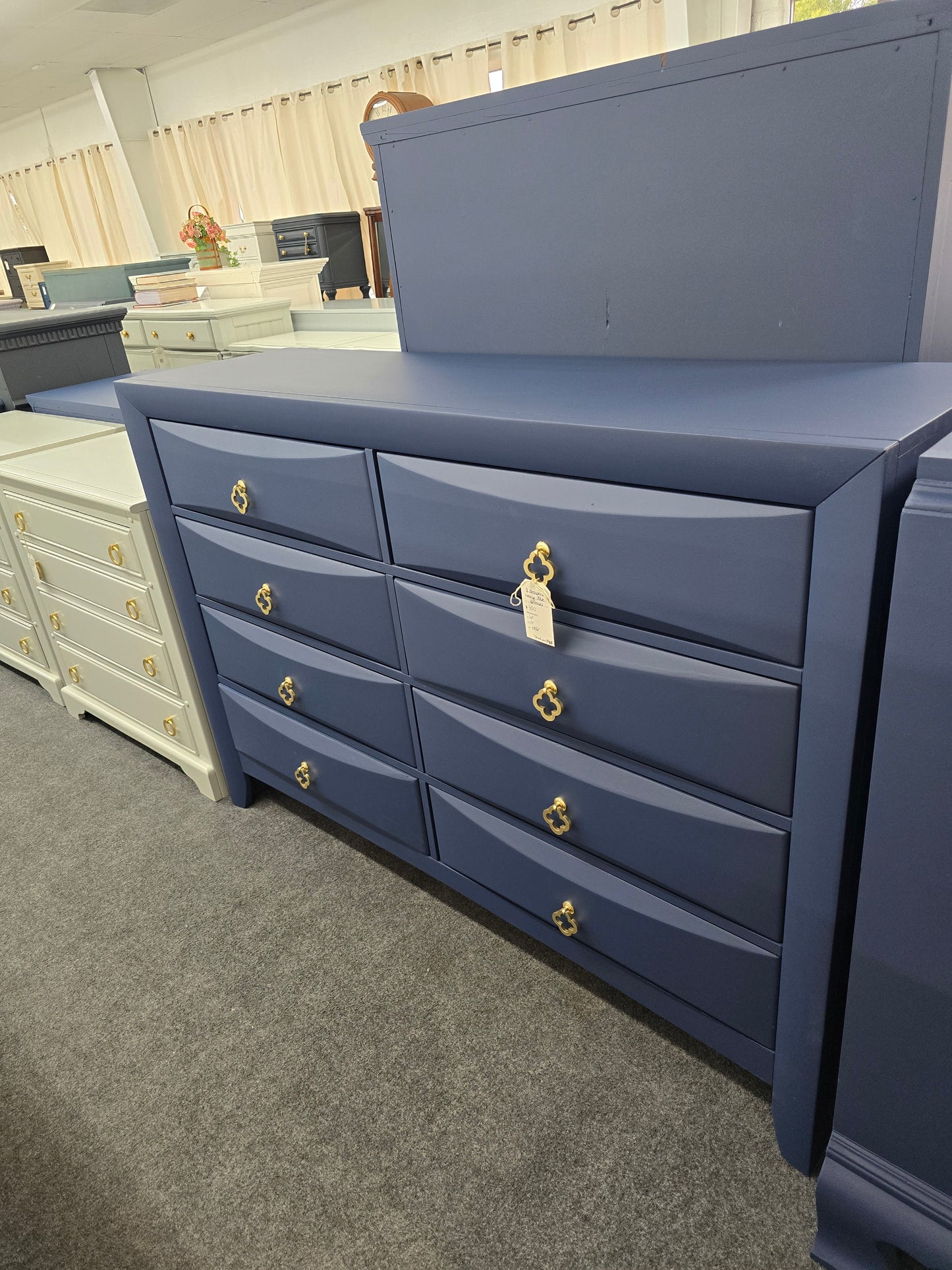 8 drawers navy blue dresser