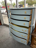 Solid wood French provincial blue chest