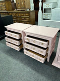 Pair of pink rustic nightstands