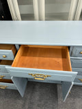 Solid wood blue triple dresser