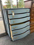 Solid wood French provincial blue chest