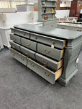 Gorgeous carved dark gray Bombay like dresser