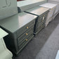Green lacquered pair of nightstands
