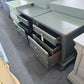 Green lacquered pair of nightstands