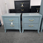 Simons green gray lacquered pair of nightstands