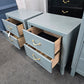 Simons green gray lacquered pair of nightstands