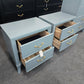 Simons green gray lacquered pair of nightstands