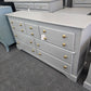7 drawers gray long dresser