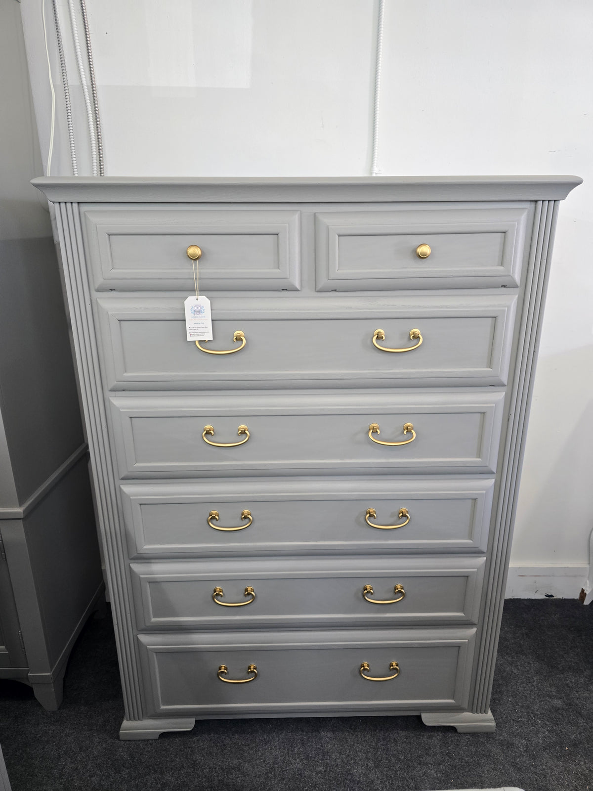 7 drawers tall gray chest