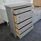 Classic dark gray 5 drawers chest