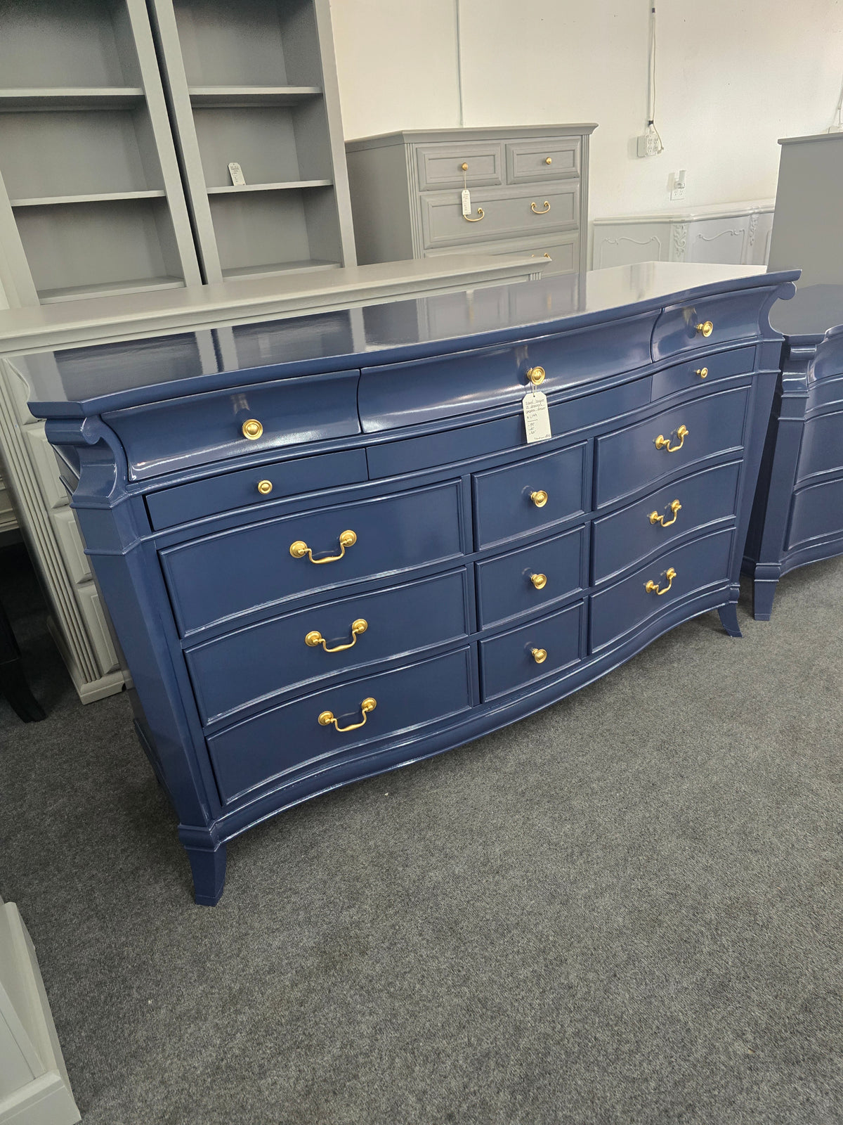 Naval lacquered 15 drawers dresser