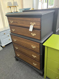 Solid wood black / wood chest