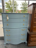 Solid wood French provincial blue chest